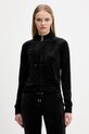 Juicy Couture bluza welurowa aplikacja czarny JCWCT225308