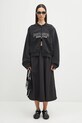 Pamučna dukserica Martine Rose Shrunken Zip Up Crew 670JS01002CW crna