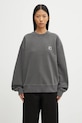 Bavlněná mikina Carhartt WIP W' Nelson Sweatshirt hladký šedá I029537.89GD
