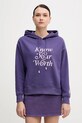 United Colors of Benetton bluza z kapturem fioletowy 3WNWD201C