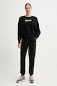 Βαμβακερή μπλούζα Dkny LOGO TERRY DP5T1370 μαύρο AW25