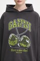 Хлопковая кофта GANNI Isoli Cherries Oversized серый T4285