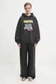 Хлопковая кофта GANNI Isoli Oversized T4360 серый