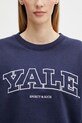 Sporty & Rich bluza bawełniana Yale Ivy granatowy ST071611681BL106