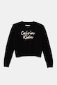 Calvin Klein Jeans pulover de bumbac pentru copii imprimeu negru IG0IG02971.9BYA