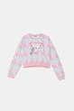 Guess bluza bawełniana dziecięca nadruk różowy J5YQ03.KA6R4.9BYA