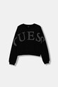 Βαμβακερή μπλούζα Guess χωρίς κουκούλα μαύρο J5YQ09.KAV34.9BYA