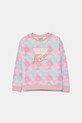 Guess hanorac de bumbac pentru copii print roz K5YQ02.KA6R4.9BYA
