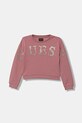 Guess bluza bawełniana dziecięca aplikacja różowy K5YQ09.KAV34.9BYA