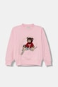 Guess bluza bawełniana dziecięca aplikacja różowy H5YJ00.KAX74.G.9BYA