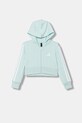 Dětská mikina adidas s kapucí tyrkysová JY4984