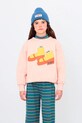 Tinycottons bluza bawełniana dziecięca WALK GRAPHIC SWEATSHIRT nadruk różowy AW25.286