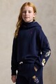 Polo Ralph Lauren bluza dziecięca z dodatkiem bawełny z kapturem granatowy 313979043001