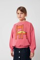 Bobo Choses bluza bawełniana dziecięca Chair z kapturem różowy 225AC034