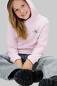 Calvin Klein Jeans bluza bawełniana dziecięca IU0IU00712.9BYA różowy