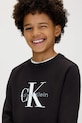 Djevojčice Dječja pamučna dukserica Calvin Klein Jeans IU0IU00714.9BYA crna