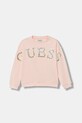 Guess bluza bawełniana dziecięca aplikacja różowy K5BQ04.KAD74.9BYA