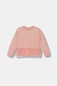 Guess bluza bawełniana dziecięca aplikacja różowy K5BQ07.KAD74.9BYA