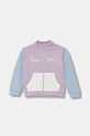 United Colors of Benetton bluza bawełniana dziecięca nadruk fioletowy 3J70G503U.P.seasonal