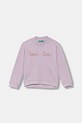 United Colors of Benetton bluza bawełniana dziecięca nadruk fioletowy 3J70G503U.P.seasonal