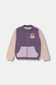 United Colors of Benetton bluza bawełniana dziecięca nadruk fioletowy 3J70G503U.P.seasonal