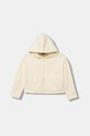 Dětská bavlněná mikina United Colors of Benetton s kapucí béžová 3NBMC505E.G.seasonal