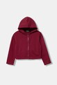 Dětská bavlněná mikina United Colors of Benetton s kapucí burgundské 3NBMC505E.G.seasonal