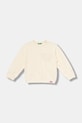 Dětská bavlněná mikina United Colors of Benetton bez kapuce béžová 3NBMG10K2.P.seasonal