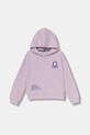United Colors of Benetton bluza bawełniana dziecięca nadruk fioletowy 3J68C204W.G.seasonal