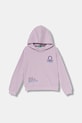 Dětská bavlněná mikina United Colors of Benetton s kapucí fialová 3J68C204W.G.seasonal