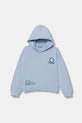 Dětská bavlněná mikina United Colors of Benetton s kapucí modrá 3J68C204W.G.seasonal