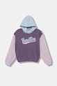Dětská bavlněná mikina United Colors of Benetton s kapucí fialová 3J68C204W.G.seasonal