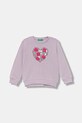 Dětská bavlněná mikina United Colors of Benetton bez kapuce fialová 3J68G10K3.P.seasonal