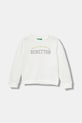 United Colors of Benetton hanorac de bumbac print alb 3J70G10JR.P.seasonal