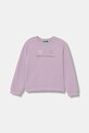 Bavlněná mikina United Colors of Benetton bez kapuce fialová 3J70G10JR.P.seasonal