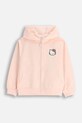 Coccodrillo bluza z bawełną dziecięca z kapturem różowy ZC5132401LGD