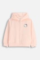 Coccodrillo bluza z bawełną dziecięca z kapturem różowy ZC5132401LGD