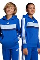 Detská mikina adidas s kapucňou modrá JC7481