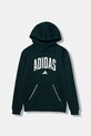 Παιδική μπλούζα adidas με κουκούλα πράσινο JV7337