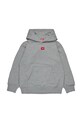 Diesel bluza bawełniana dziecięca SXGINHOOD OVER SWEAT-SHIRT z kapturem szary J02502
