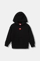 Diesel hanorac de bumbac pentru copii SXGINHOOD OVER SWEAT-SHIRT melanj negru J02502
