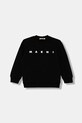 Marni bluza bawełniana dziecięca MS340U SWEAT-SHIRT nadruk czarny M01612