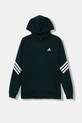 Παιδική μπλούζα adidas με κουκούλα πράσινο JW7525