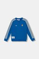 Bavlněná mikina adidas Performance REAL MADRID bez kapuce modrá JY1084