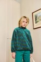 Παιδική μπλούζα Tinycottons DUO STRIPES MOCKNECK SWEATSHIRT βαμβάκι τιρκουάζ AW25.251