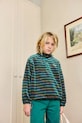 Tinycottons bluza dziecięca DUO STRIPES MOCKNECK SWEATSHIRT wzorzyste turkusowy AW25.251
