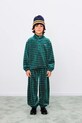 Παιδική μπλούζα Tinycottons DUO STRIPES MOCKNECK SWEATSHIRT τιρκουάζ AW25.251