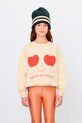 Tinycottons bluza bawełniana dziecięca APPLES EYES GRAPHIC SWEATSHIRT nadruk beżowy AW25.296