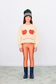 Tinycottons bluza bawełniana dziecięca APPLES EYES GRAPHIC SWEATSHIRT beżowy AW25.296