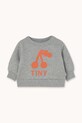 Tinycottons bluza bawełniana niemowlęca CHERRY GRAPHIC BABY SWEATSHIRT nadruk szary AW25.302